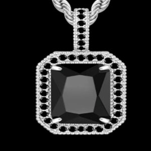Colgante de piedra preciosa negra