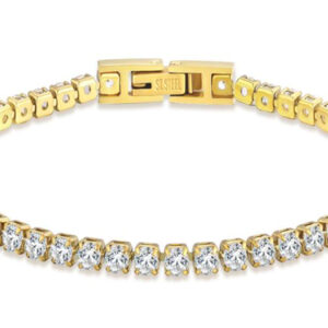 Brazalete Tennis 3mm ST Dorado
