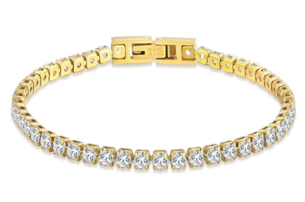 Brazalete Tennis 3mm ST Dorado
