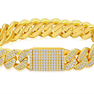 Brazalete cuban de 12 mm - Dorado