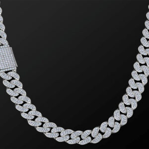 Cadena cuban de 12 mm - Plateada