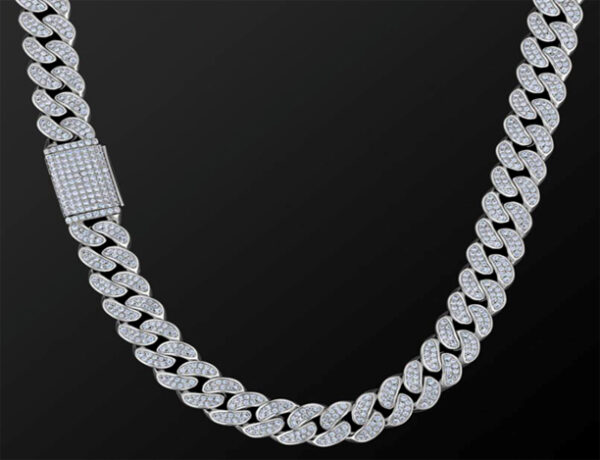 Cadena cuban de 12 mm - Plateada
