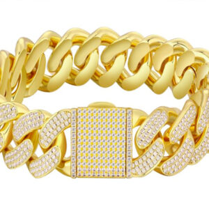 Brazalete cuban de 18 mm - Dorado