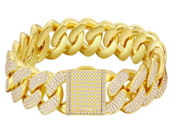 Brazalete cuban de 18 mm - Dorado