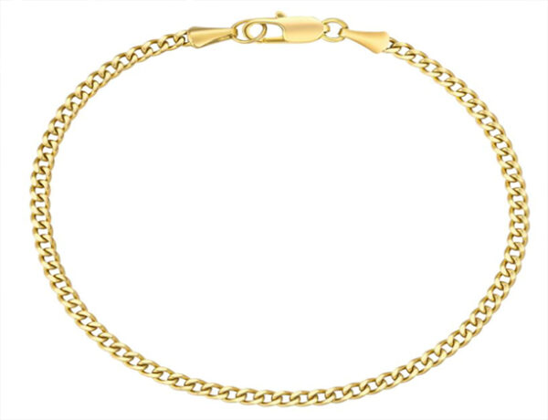 Brazalete cuban de 3 mm - Dorado