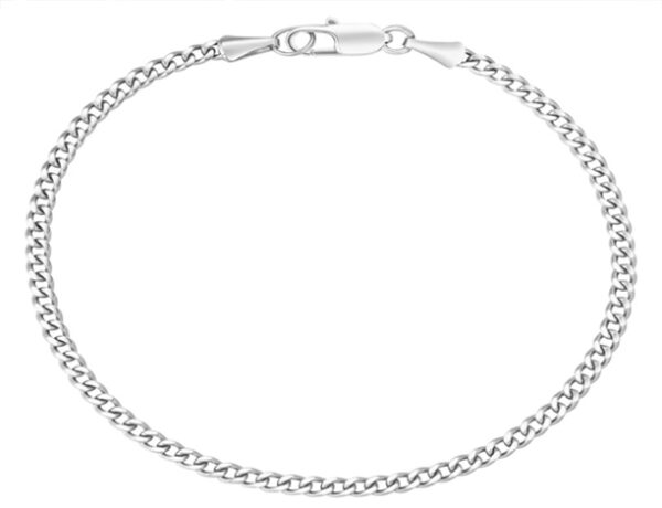 Brazalete cuban de 3 mm - Plateado