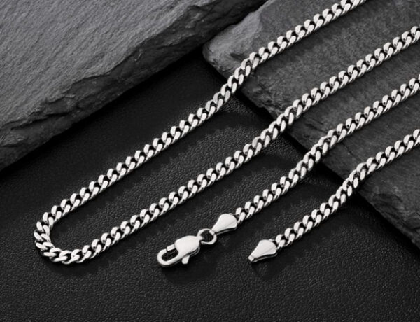 Cadena cuban de 5 mm - Plateada