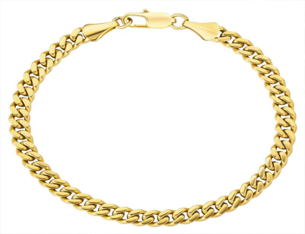 Brazalete cuban de 5 mm - Dorado