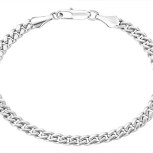 Brazalete cuban de 5 mm - Plateado