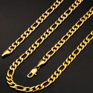 Cadena Figaro de 7 mm - Dorada
