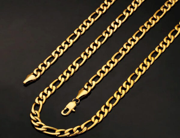 Cadena Figaro de 7 mm - Dorada