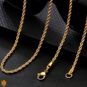 Cadena de cuerda trenzada de 3 mm - Dorada