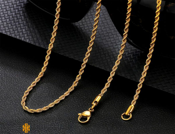 Cadena de cuerda trenzada de 3 mm - Dorada