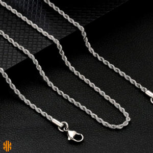 Cadena de cuerda trenzada de 3 mm - Plateada