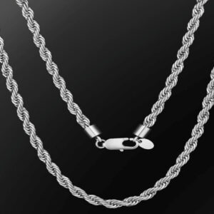 Cadena de cuerda trenzada de 6 mm - Plateada