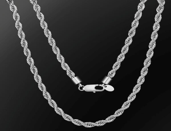 Cadena de cuerda trenzada de 6 mm - Plateada