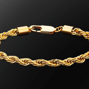 Brazalete de cuerda trenzada de 6 mm - Dorado